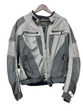 Olympia Moto Sports Mens Mesh Motorcycle Jacket Gray & Black Size L